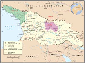 Map of Georgia, indicating disputed areas
