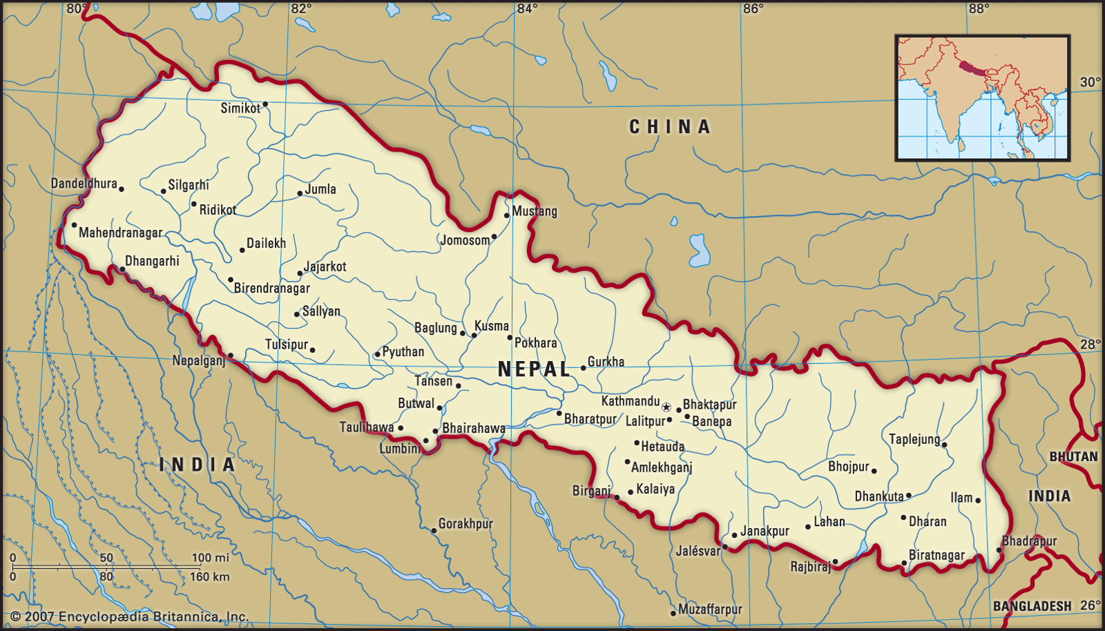 Nepal-map-boundaries-cities-locator